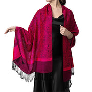 Buddha Stones Tibetan Cashew Jacquard Tassels Shawl Spring Fall Winter Warm Cozy Scarf Wrap