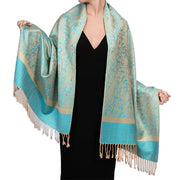 Buddha Stones Tibetan Cashew Jacquard Tassels Shawl Spring Fall Winter Warm Cozy Scarf Wrap