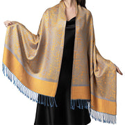 Buddha Stones Tibetan Cashew Jacquard Tassels Shawl Spring Fall Winter Warm Cozy Scarf Wrap