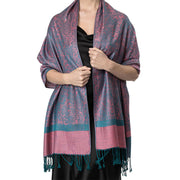 Buddha Stones Tibetan Cashew Jacquard Tassels Shawl Spring Fall Winter Warm Cozy Scarf Wrap