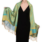 Buddha Stones Tibetan Cashew Jacquard Tassels Shawl Spring Fall Winter Warm Cozy Scarf Wrap