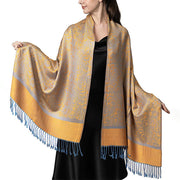 Buddha Stones Tibetan Cashew Jacquard Tassels Shawl Spring Fall Winter Warm Cozy Scarf Wrap