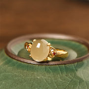 FREE Today: Luck and Prosperity Natural Hetian Jade Egg Heart-shaped Copper Adjustable Ring FREE FREE Hetian Jade