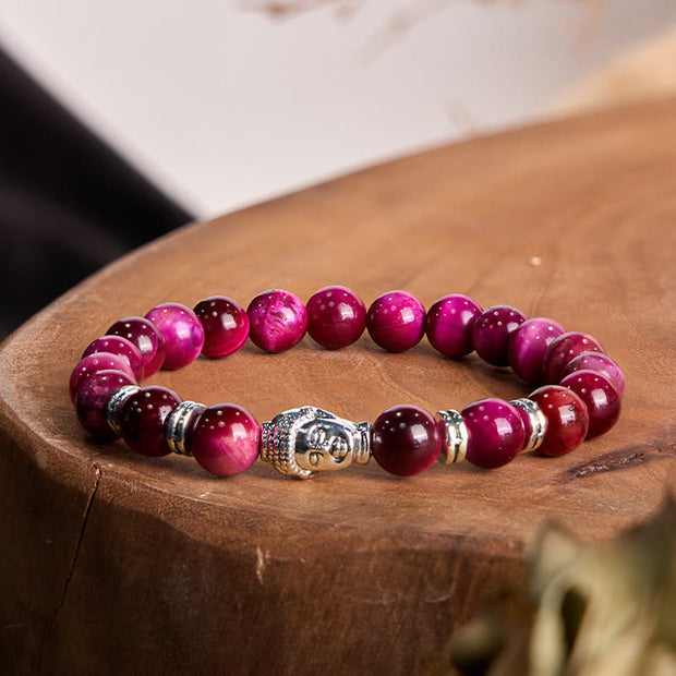 FREE Today: Protection Strength Blue Green Red Tiger Eye Buddha Head Bracelet FREE FREE 31