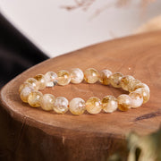 Buddha Stones Natural Citrine Snowflake Crystal Prosperity Bracelet