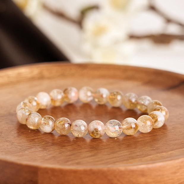 Buddha Stones Natural Citrine Snowflake Crystal Prosperity Bracelet