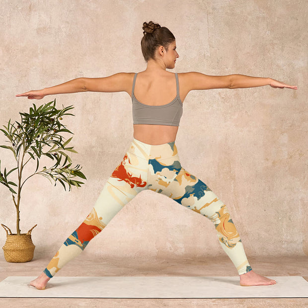 Buddha Stones Colorful Clouds Print Fitness Leggings Women's Yoga Pants - image 11