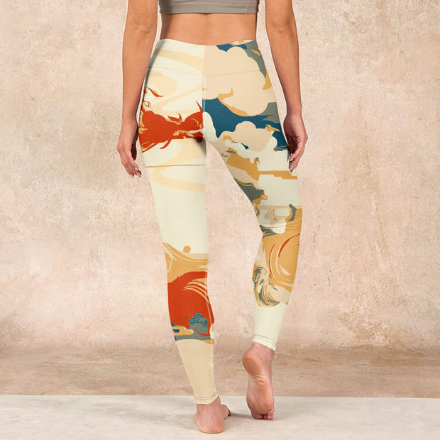 Buddha Stones Colorful Clouds Print Fitness Leggings Women's Yoga Pants - image 15
