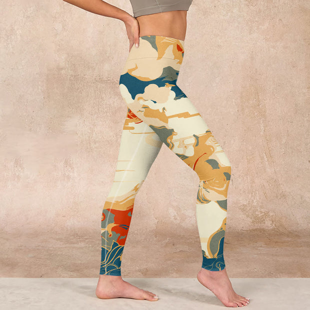 Buddha Stones Colorful Clouds Print Fitness Leggings Women's Yoga Pants - image 17