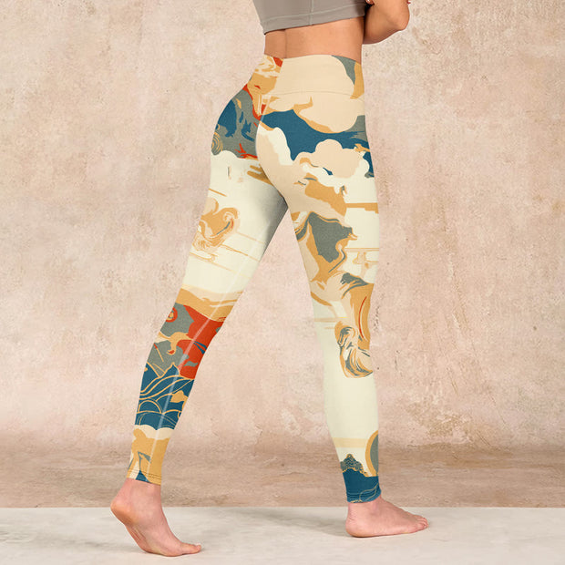Buddha Stones Colorful Clouds Print Fitness Leggings Women's Yoga Pants - image 5