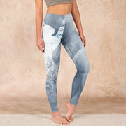 Buddha Stones Light Slate Gray White Cat Exercise Leggings Women's Yoga Pants - LightSlateGray - US18，UK/AU22，EU50 (4XL) - image 1