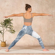 Buddha Stones Light Slate Gray White Cat Exercise Leggings Women's Yoga Pants - image 11