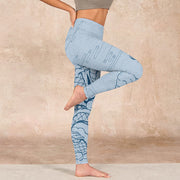 Buddha Stones Blue Soaring Dragon Swirling Clouds Print Gym Leggings Women's Yoga Pants - image 16