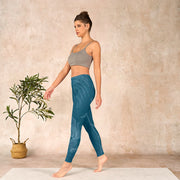 Buddha Stones Blue Koi Fish Flowing Waves Print Gym Leggings Women's Yoga Pants - image 13
