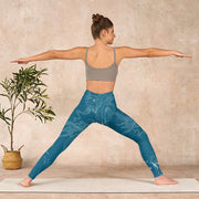 Buddha Stones Blue Koi Fish Flowing Waves Print Gym Leggings Women's Yoga Pants - image 11
