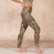 Buddha Stones Peony Flowers Leaves Blossom Print Gym Fitness Leggings Women's Yoga Pants - image 34
