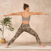 Buddha Stones Peony Flowers Leaves Blossom Print Gym Fitness Leggings Women's Yoga Pants - image 28