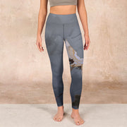 Buddha Stones Auspicious White Crane Pine Tree Print Gym Leggings Women's Yoga Pants - image 2