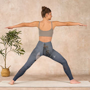 Buddha Stones Auspicious White Crane Pine Tree Print Gym Leggings Women's Yoga Pants - image 11