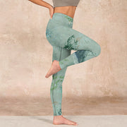 Buddha Stones Green Bamboo Rocks Print Sports Fitness Leggings Women's Yoga Pants - image 16