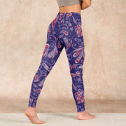 Buddha Stones Purple Flower Petals Print Gym Fitness Leggings Women's Yoga Pants