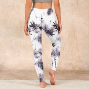 Buddha Stones White Black Bamboo Exercise Leggings Women's Yoga Pants - image 15