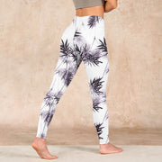 Buddha Stones White Black Bamboo Exercise Leggings Women's Yoga Pants