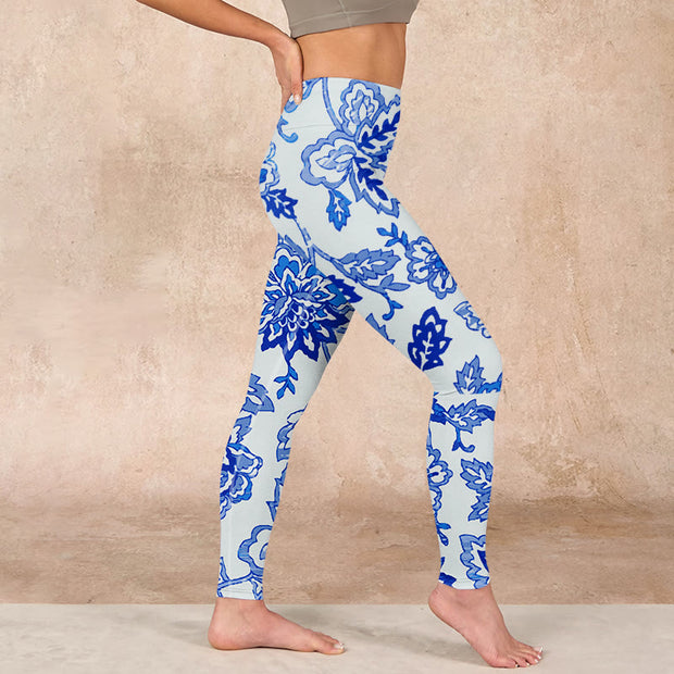 Buddha Stones Flowers Print Gym Leggings Women's Yoga Pants - image 17