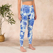 Buddha Stones Flowers Print Gym Leggings Women's Yoga Pants Leggings BS 3