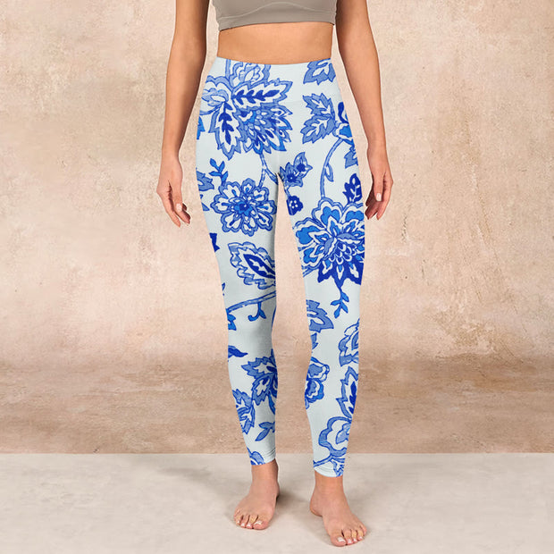 Buddha Stones Flowers Print Gym Leggings Women's Yoga Pants