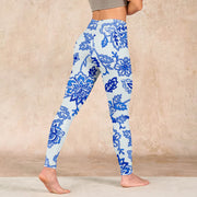 Buddha Stones Flowers Print Gym Leggings Women's Yoga Pants