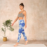 Buddha Stones Flowers Print Gym Leggings Women's Yoga Pants