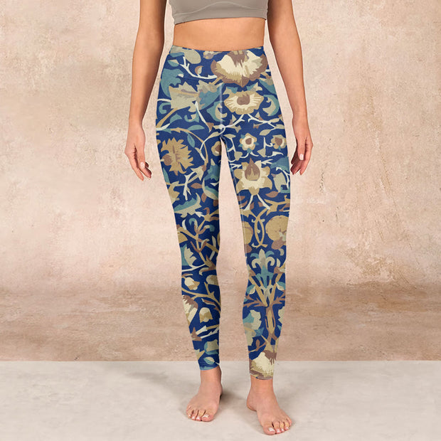 Buddha Stones Interconnected Lotus Flowers Pattern Gym Leggings Women's Yoga Pants