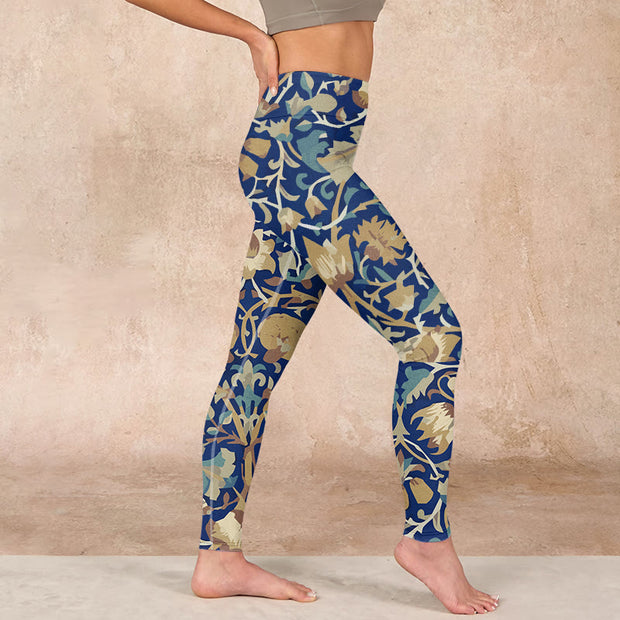 Buddha Stones Interconnected Lotus Flowers Pattern Gym Leggings Women's Yoga Pants - image 17