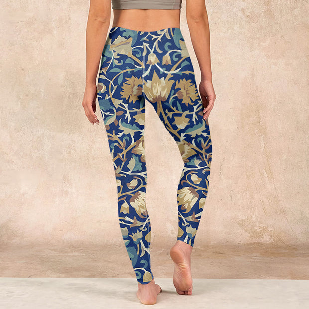 Buddha Stones Interconnected Lotus Flowers Pattern Gym Leggings Women's Yoga Pants - image 15
