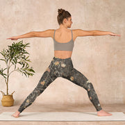 Buddha Stones Maple Leaves Print Gym Leggings Women's Yoga Pants - image 11