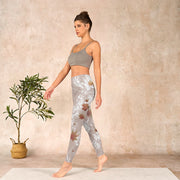 Buddha Stones Maple Leaves Branches Print Gym Leggings Women's Yoga Pants Leggings BS 13