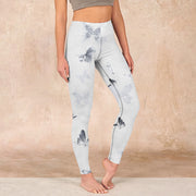 Buddha Stones White Gray Butterfly Print Sports Leggings Women's Yoga Pants - Snow - US18，UK/AU22，EU50 (4XL) - image 1