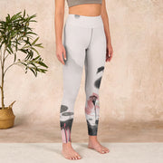 Buddha Stones Ink Painting Lotus Flower Leaf Print Gym Fitness Leggings Women's Yoga Pants - image 4