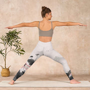 Buddha Stones Ink Painting Lotus Flower Leaf Print Gym Fitness Leggings Women's Yoga Pants - image 11