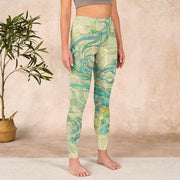 Buddha Stones Blue-green Phoenix Gym Leggings Women's Yoga Pants