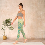 Buddha Stones Blue-green Phoenix Gym Leggings Women's Yoga Pants