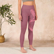 Buddha Stones Pink Snake And Snakeskin Print Gym Leggings Women's Yoga Pants