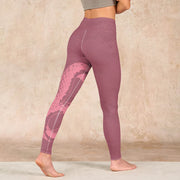 Buddha Stones Pink Snake And Snakeskin Print Gym Leggings Women's Yoga Pants