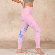 Buddha Stones Butterfly Print Gym Leggings Women's Yoga Pants