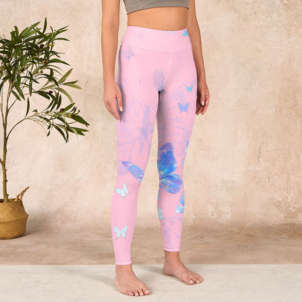 Buddha Stones Butterfly Print Gym Leggings Women's Yoga Pants - image 4