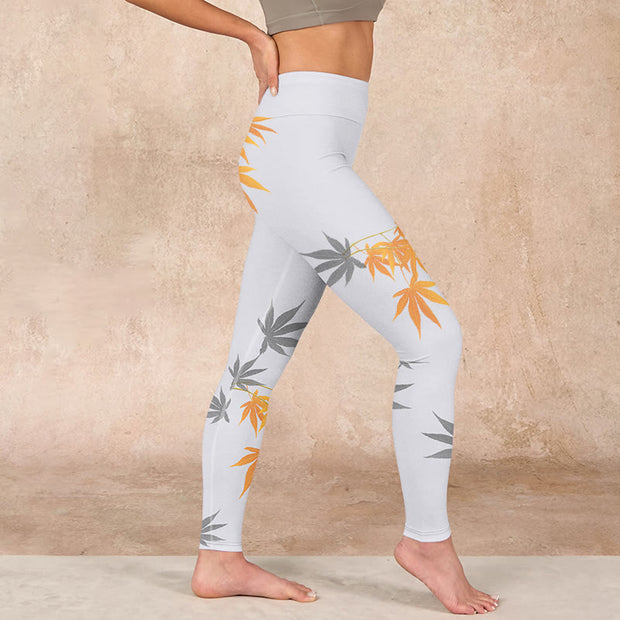 Buddha Stones Maple Gym Leggings Women's Yoga Pants