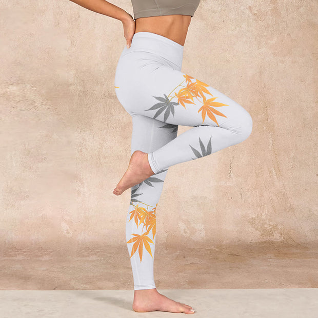 Buddha Stones Maple Gym Leggings Women's Yoga Pants