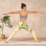 Buddha Stones Yellow Osmanthus Fragrans Rapeseed Print Gym Leggings Women's Yoga Pants - image 11
