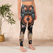 Buddha Stones Mandala Auspicious Clouds Print Gym Leggings Women's Yoga Pants Leggings BS 3